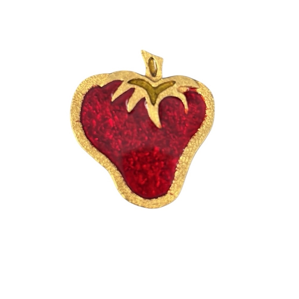 Vintage Strawberry Vintage & Gorgeous pin/ brooche red with gold tones